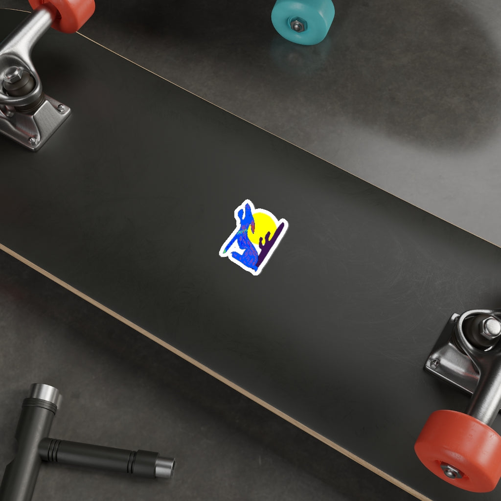 Blue Coyote Die-Cut Stickers