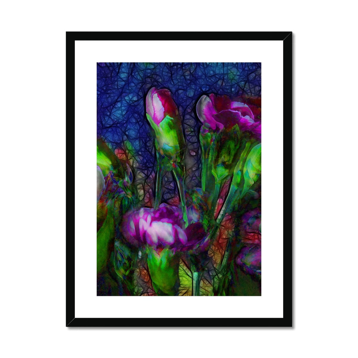 Abstract Pink Carnations Framed & Mounted Print