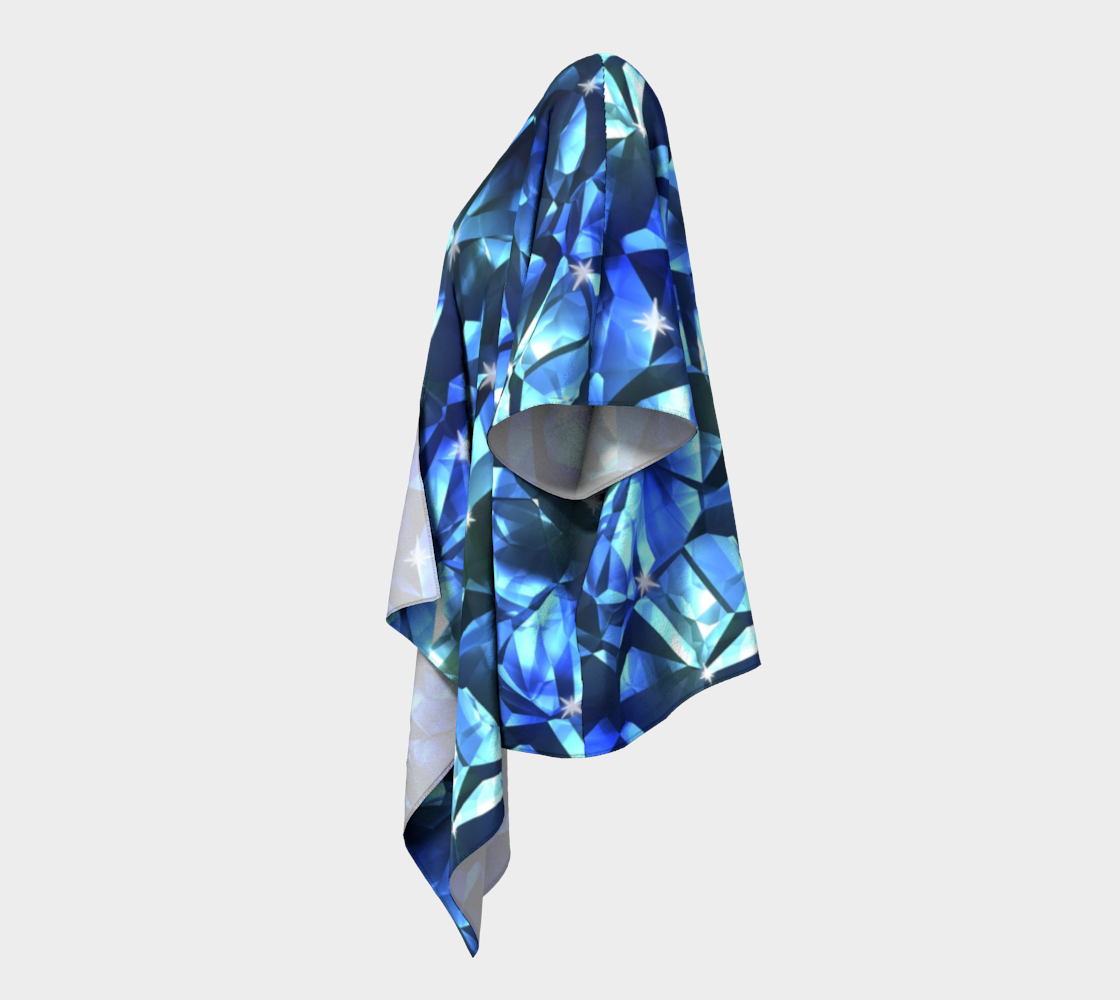 Blue Crystal Draped Kimono