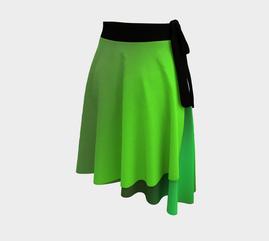 Green Grass Gradient Wrap Skirt