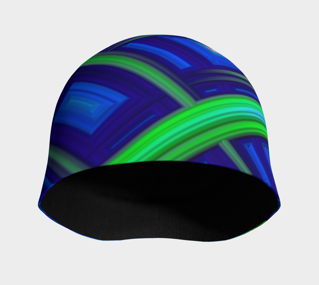 Green Blue Square Fractal Hat