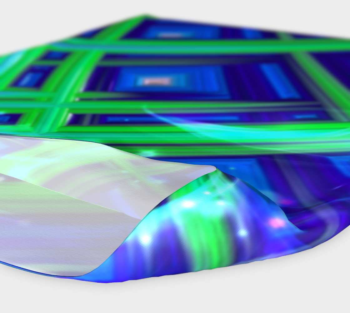Green Blue Square Fractal Headband