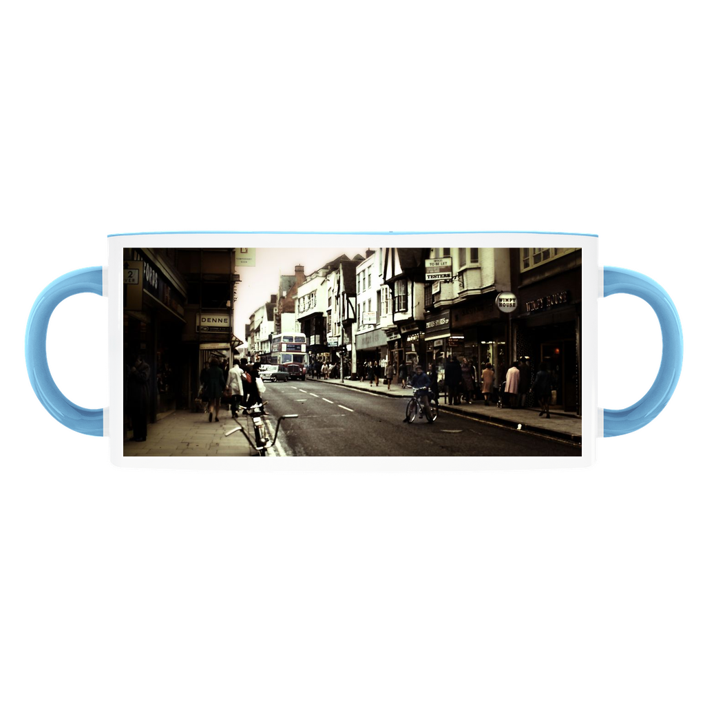 London Street With Bicycles Accent Mugs