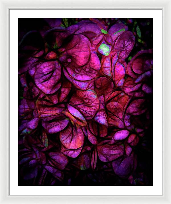 Dark Pink Flower Background - Framed Print