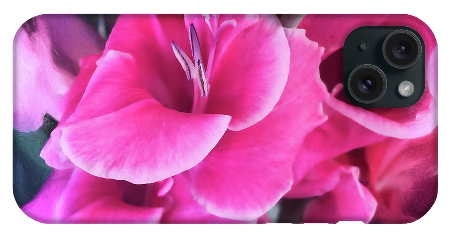 Dark Pink Gladiolas - Phone Case