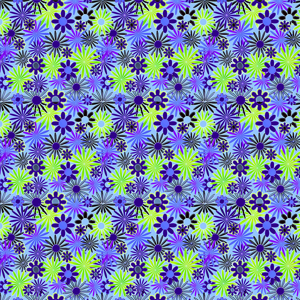 Purple and Green Daisies Digital Image Download