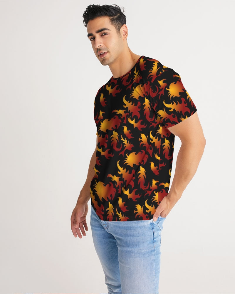 Abstract Flames Pattern Men's Tee
