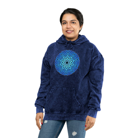 Blue Celtic Star Unisex Mineral Wash Hoodie