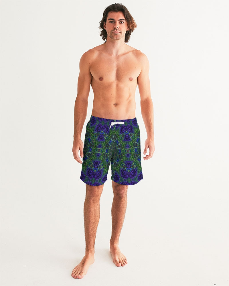 blue Green Ribbon Kaleidoscope Men's Swim Trunk