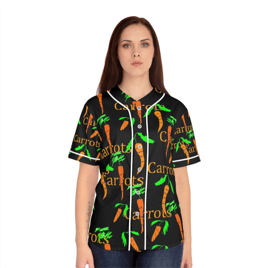Carrots Pattern Women's Baseball Jersey (AOP)