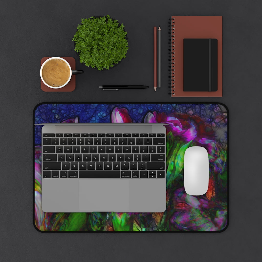 Abstract Pink Carnations Desk Mat