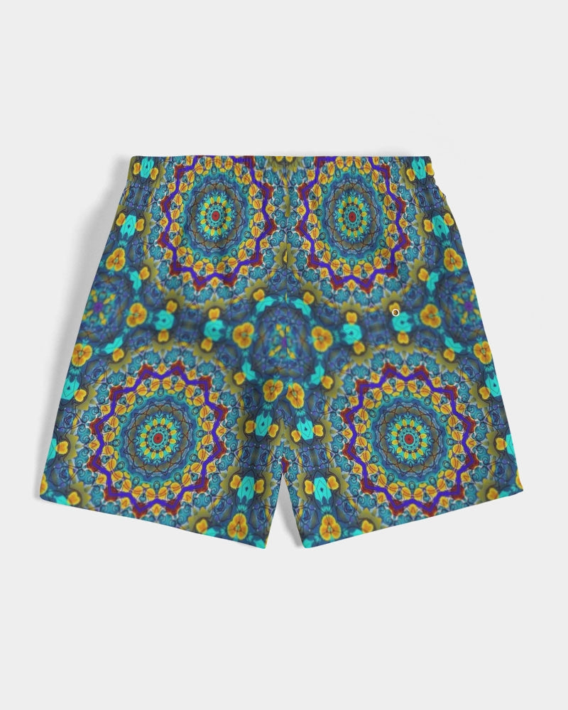 Blue Green Blur Kaleidoscope Men's Swim Trunk
