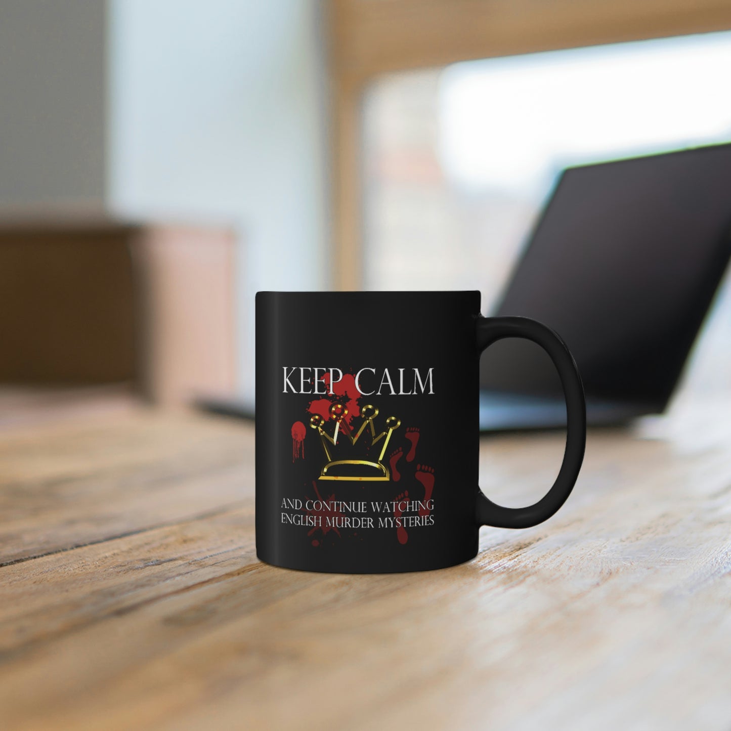 Keep Calm English Mystery Black mug 11oz