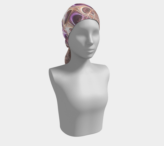 Purple Bubble Fractal Strings Long Scarf