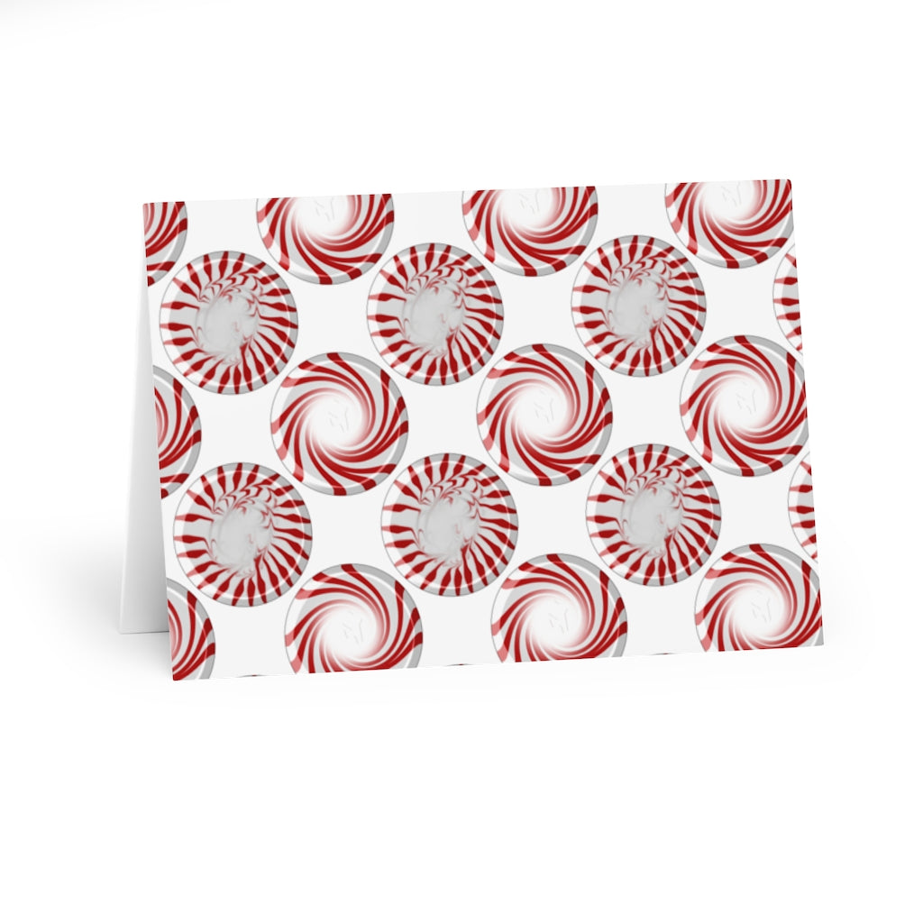 Peppermint Candy Dots Greeting Cards (5 Pack)