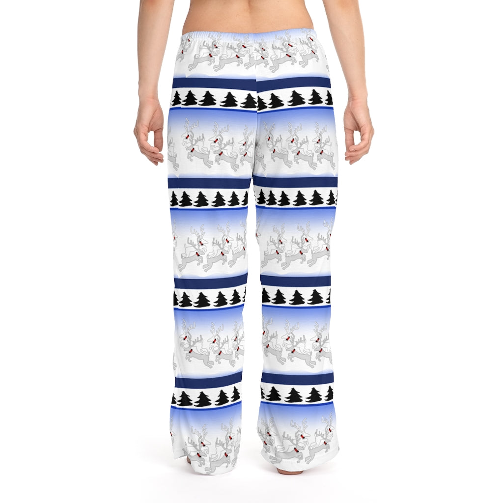 Reindeer Sweater Pattern Women's Pajama Pants (AOP)