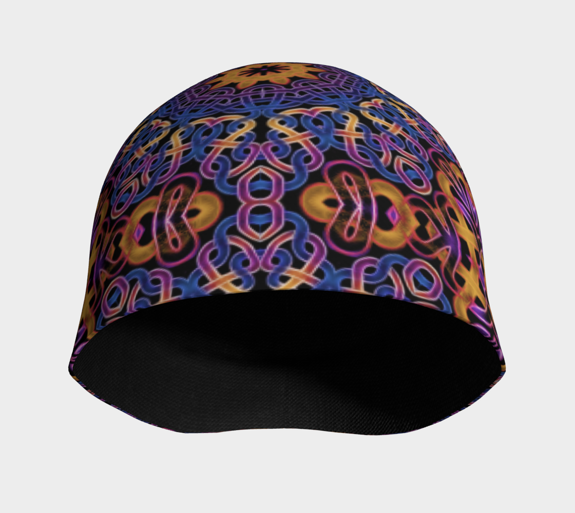 Blue Gold Celtic Kaleidoscope Beanie
