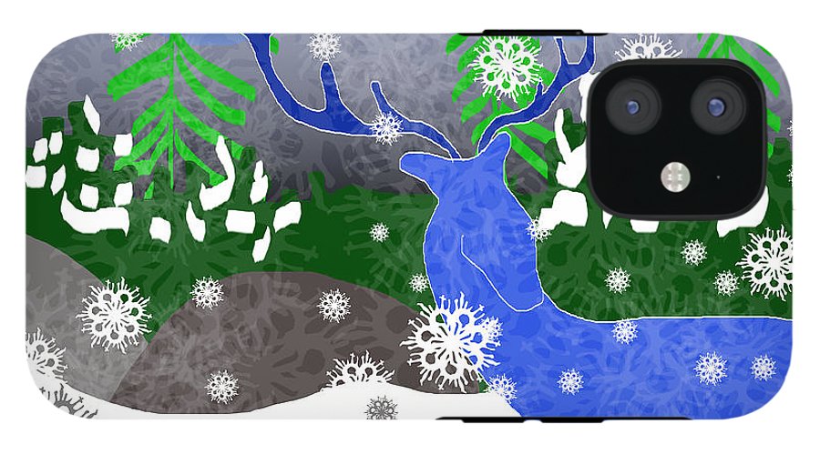 Deer In The Snow - Phone Case