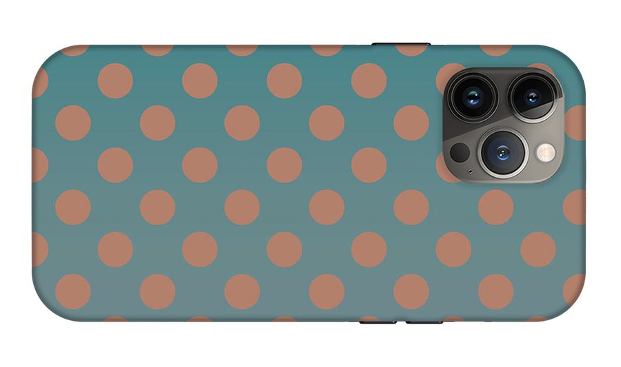 Denim and Brown Polkadots - Phone Case
