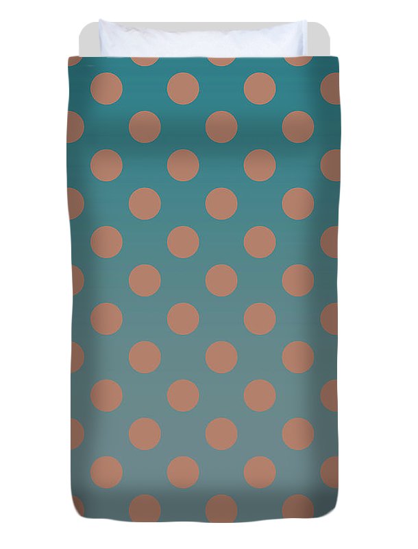 Denim and Brown Polkadots - Duvet Cover