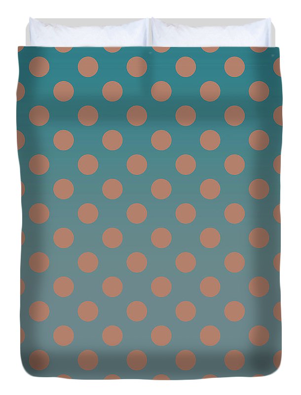 Denim and Brown Polkadots - Duvet Cover