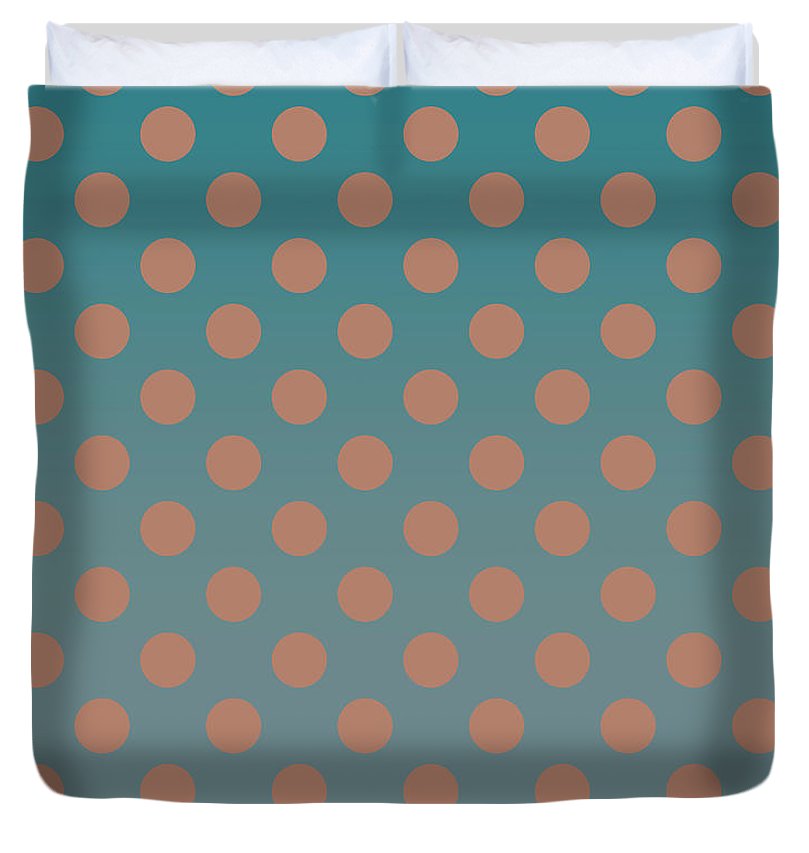 Denim and Brown Polkadots - Duvet Cover