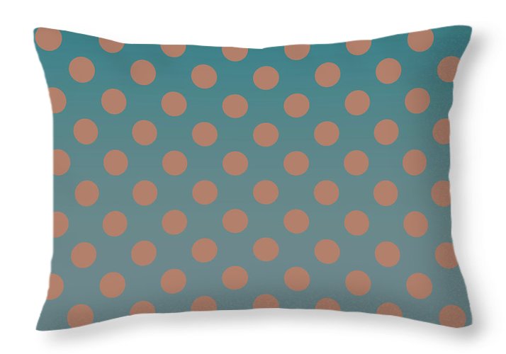 Denim and Brown Polkadots - Throw Pillow