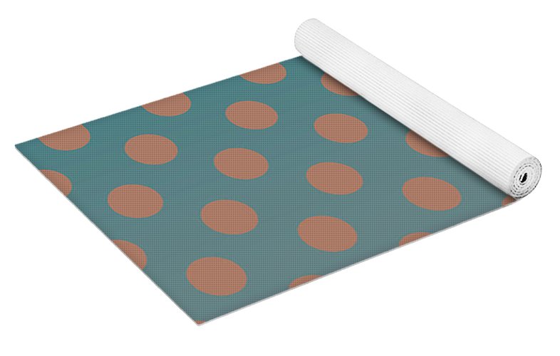 Denim and Brown Polkadots - Yoga Mat