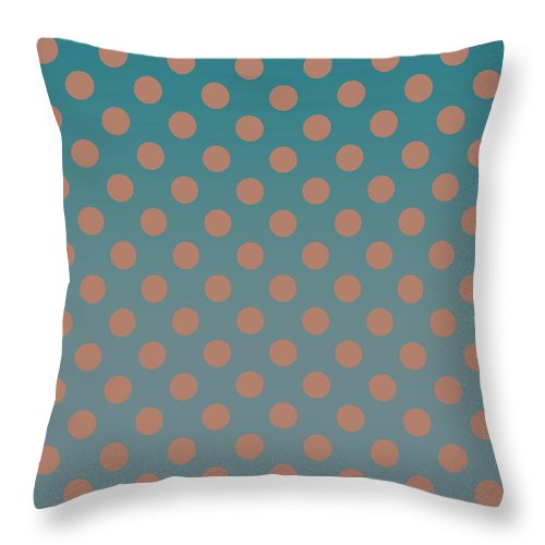 Denim and Brown Polkadots - Throw Pillow