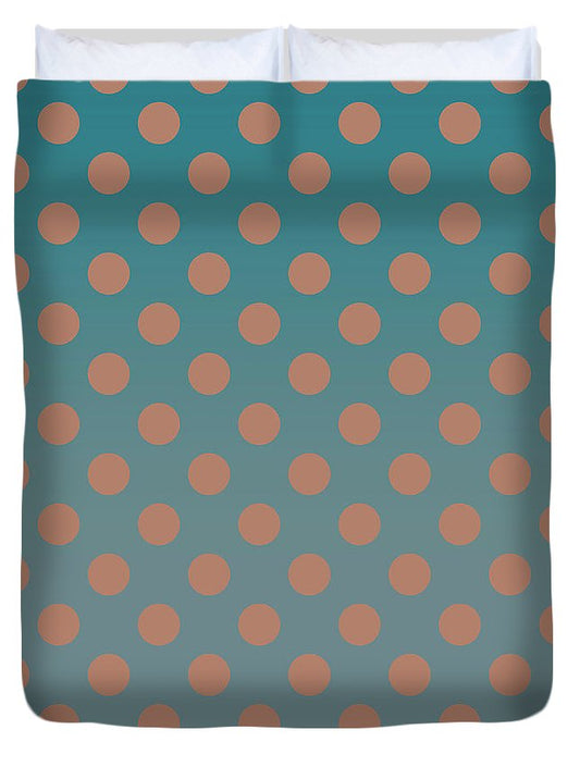 Denim and Brown Polkadots - Duvet Cover
