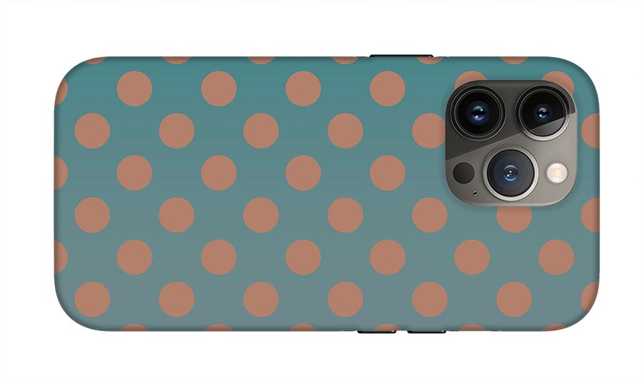 Denim and Brown Polkadots - Phone Case