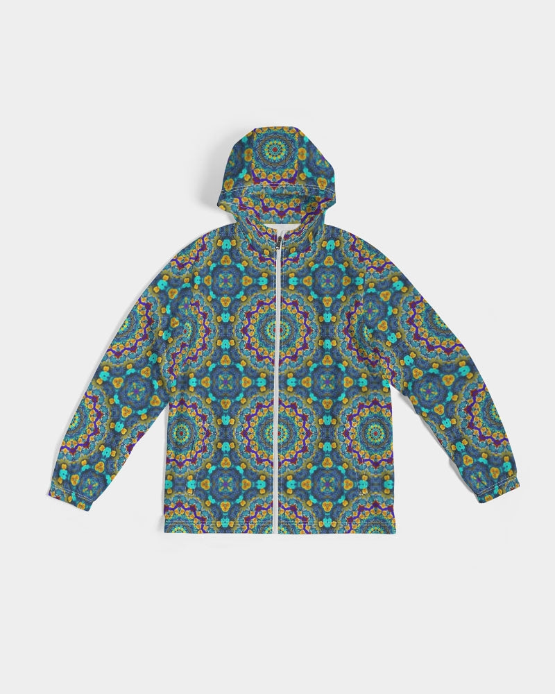Blue Green Blur Kaleidoscope Men's Windbreaker