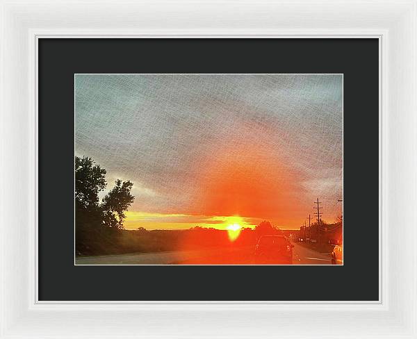 Driving Into a Mchenry Sunset - Framed Print