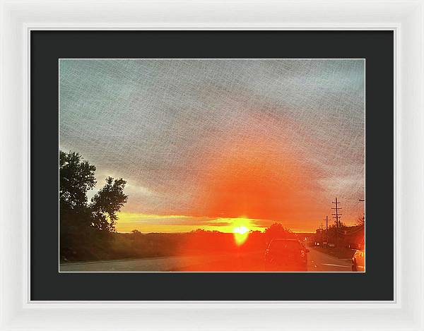 Driving Into a Mchenry Sunset - Framed Print