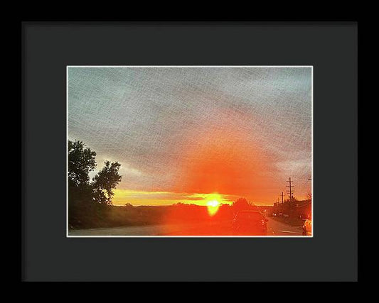 Driving Into a Mchenry Sunset - Framed Print