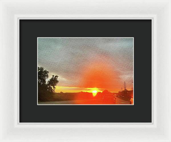Driving Into a Mchenry Sunset - Framed Print