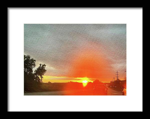 Driving Into a Mchenry Sunset - Framed Print