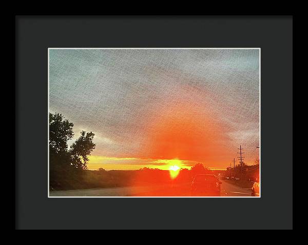 Driving Into a Mchenry Sunset - Framed Print