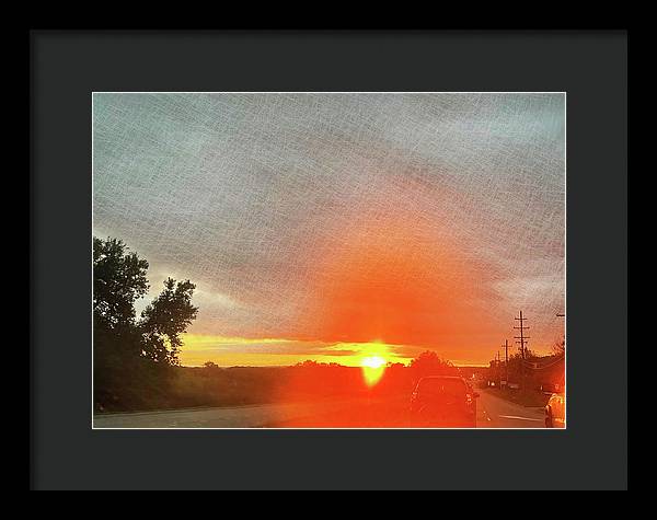 Driving Into a Mchenry Sunset - Framed Print