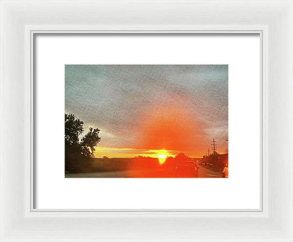 Driving Into a Mchenry Sunset - Framed Print