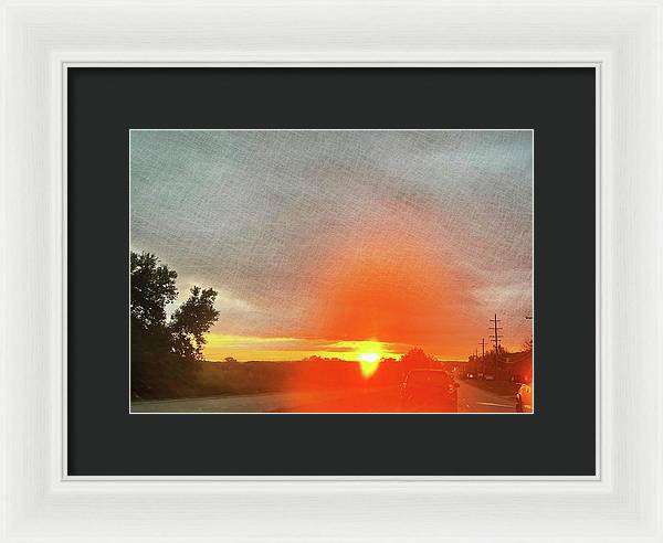 Driving Into a Mchenry Sunset - Framed Print