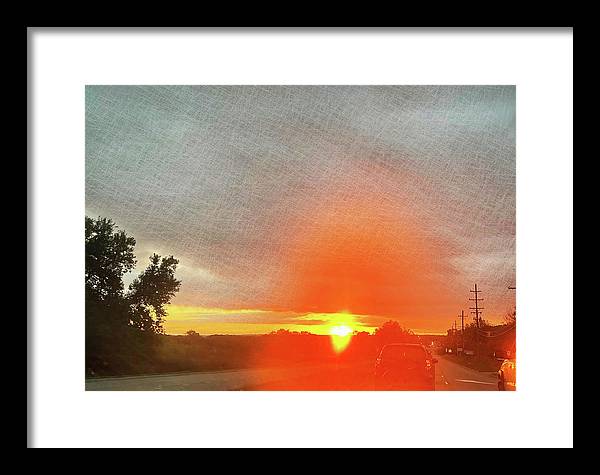 Driving Into a Mchenry Sunset - Framed Print