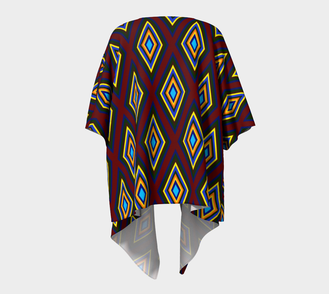 Colorful Diamonds Variation 1 Draped Kimono