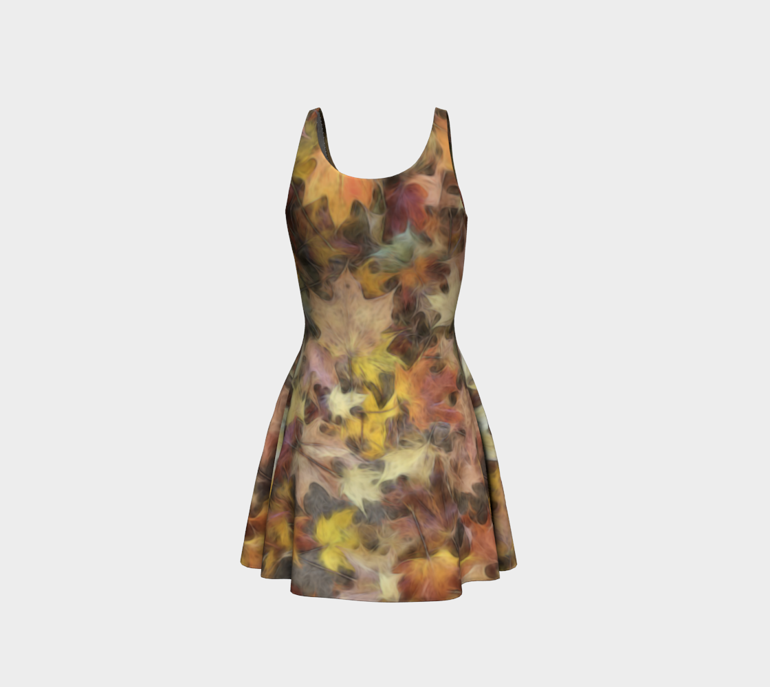 Light October Leaves Flare Dress