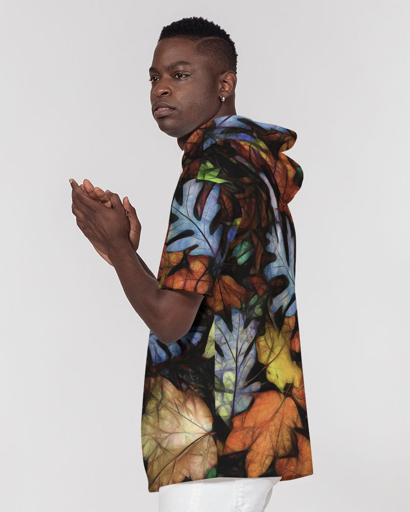 Mid October Leaves Men's Premium Heavyweight Short Sleeve Hoodie