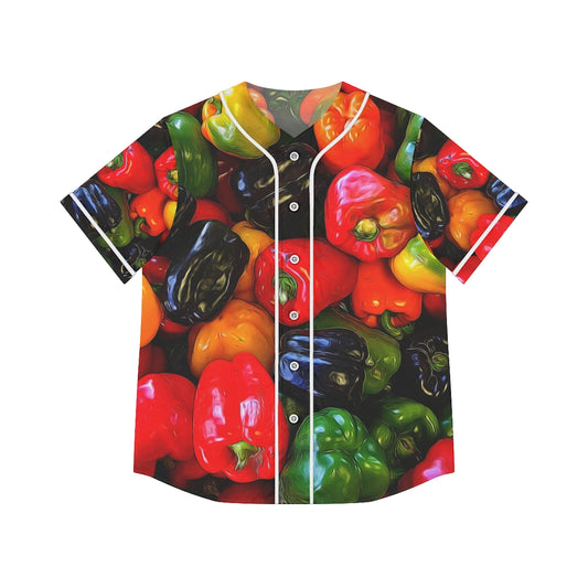 Colorful Bell Peppers Women's Baseball Jersey (AOP)