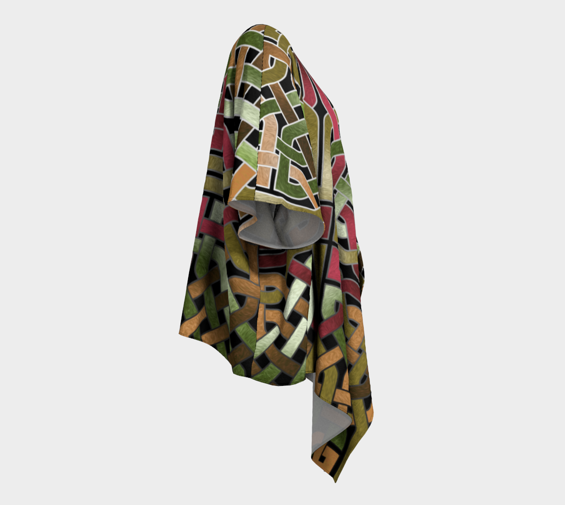 Earthtone Celtic Knot Square Draped Kimono