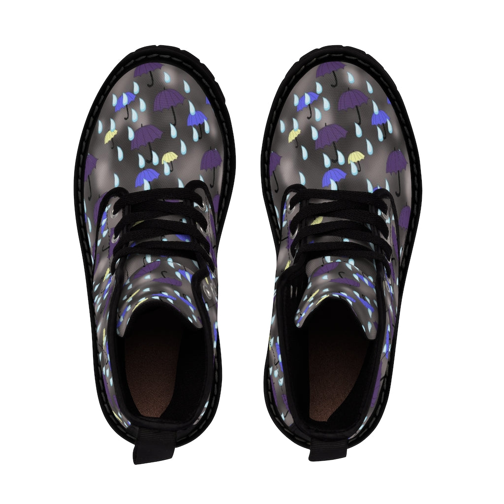 Rain and Umbrellas Women's Canvas Boots