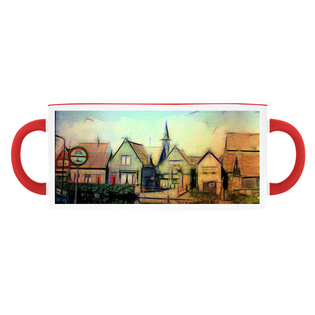 Vintage Travel Little Town Accent Mugs