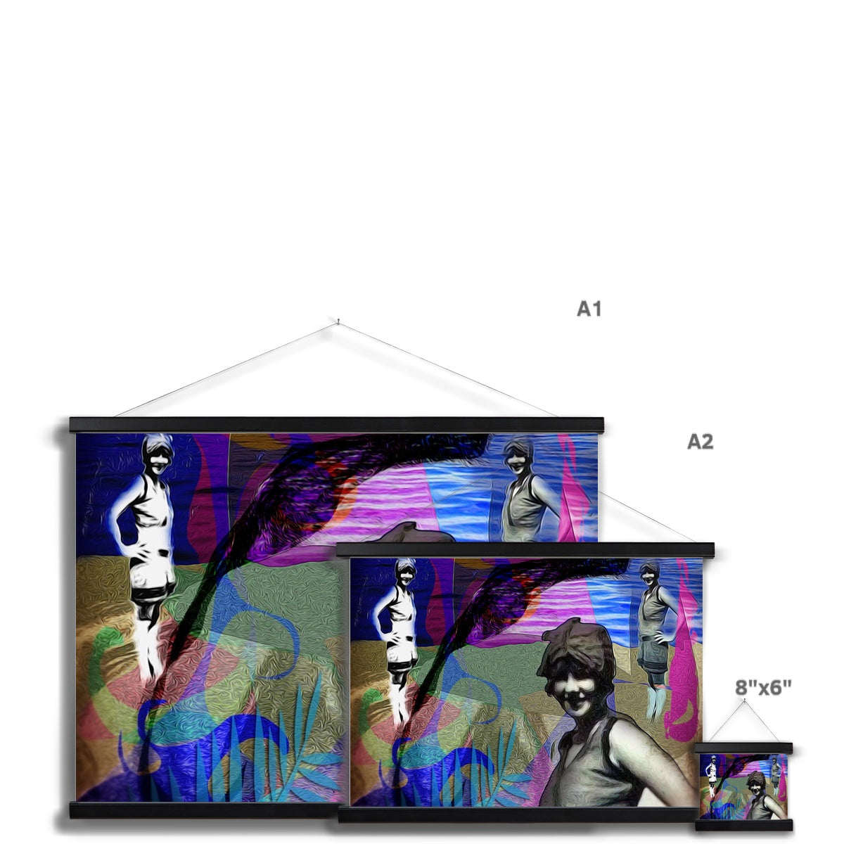 The Swimmer Fine Art Print with Hanger